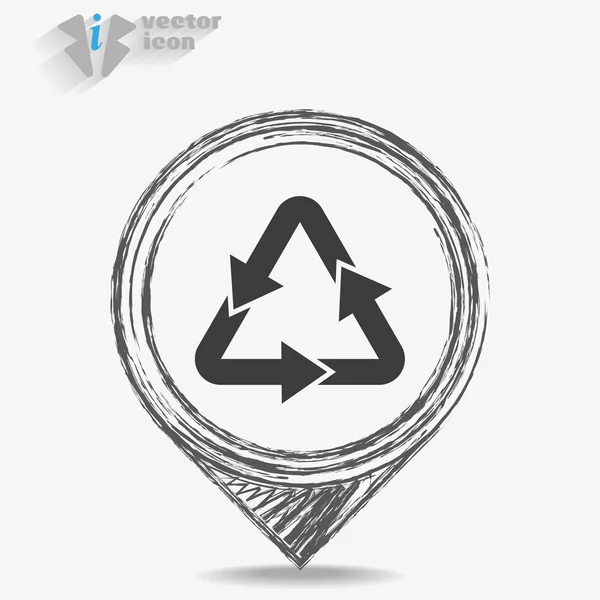Icono de procesamiento de residuos signo — Vector de stock