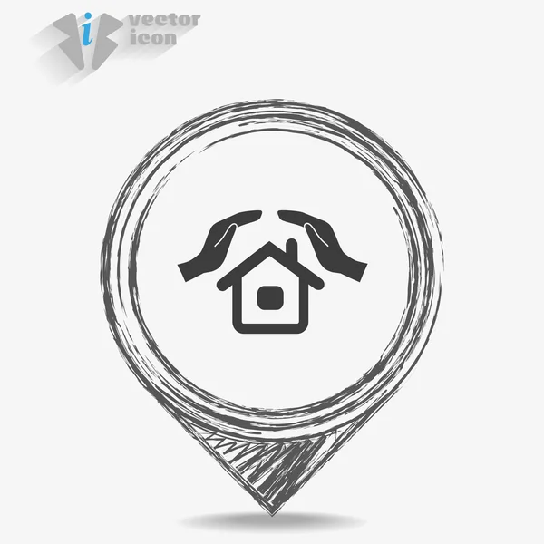 House in hands icon — Stock Vector