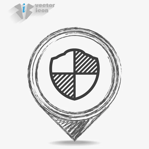 Shield sign of protection web icon — Stock Vector