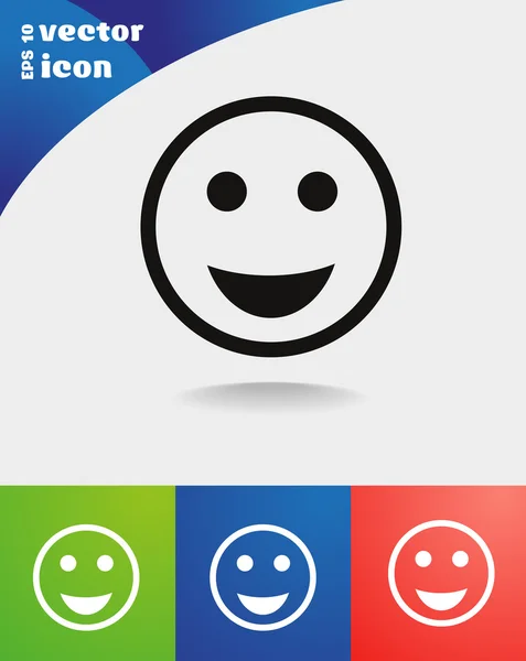 Icono de caras sonrientes sobre fondo colorido — Vector de stock