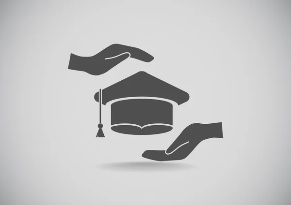 Sombrero de graduación del estudiante — Vector de stock