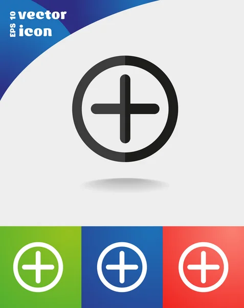 Más signo para añadir icono — Vector de stock