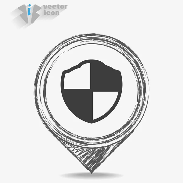 Sinal de escudo do ícone da web de proteção — Vetor de Stock