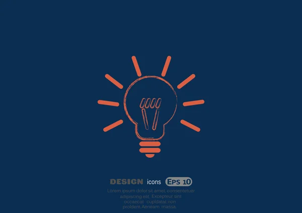 Icono web ideas signo de luz — Vector de stock