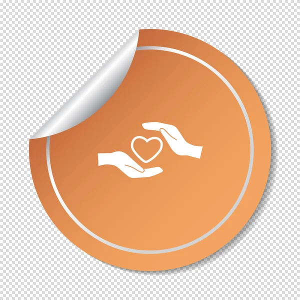 Corazón en las manos icono — Vector de stock