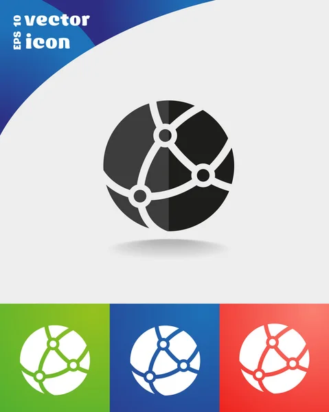 Icône boule sur fond coloré — Image vectorielle