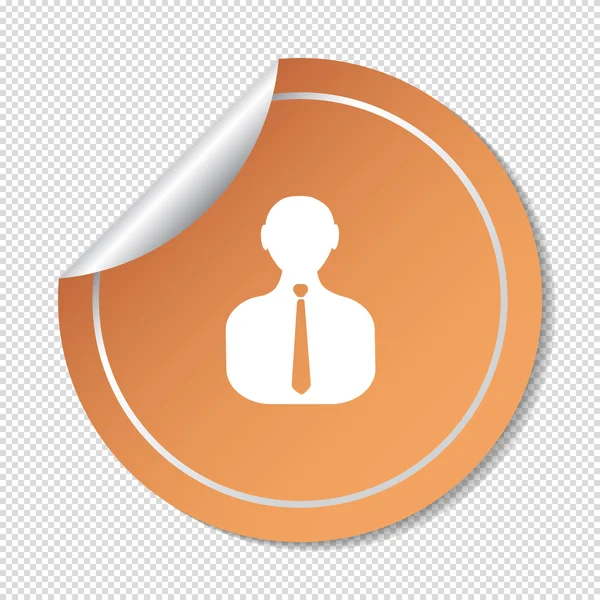 Icon person on button — Stock Vector