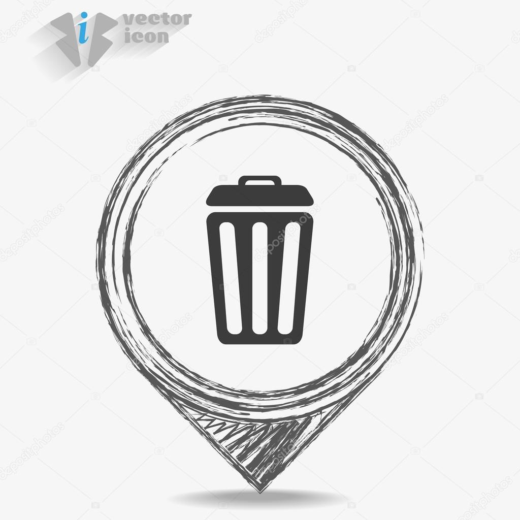 Trash can web icon.