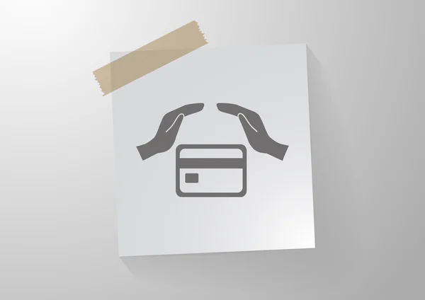 Pictogram creditcard op knop — Stockvector