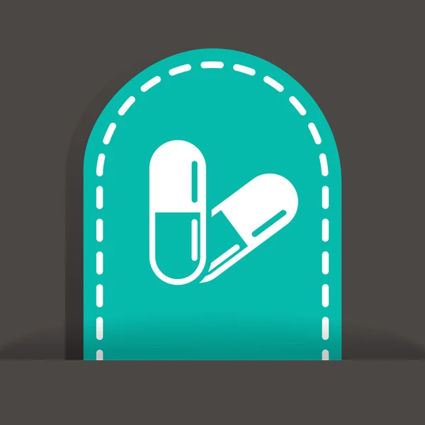 Medische pillen pictogram — Stockvector