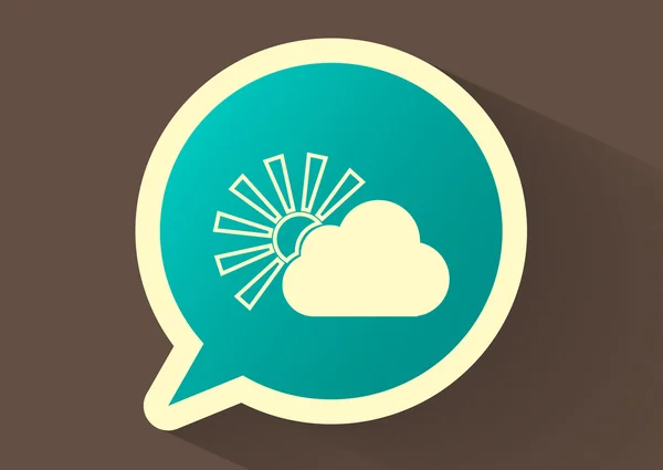 Sun behind cloud web icon — Stock Vector