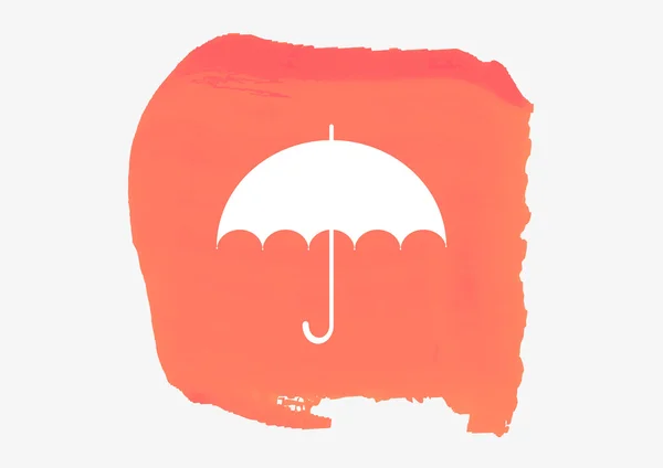 Umbrella Icon on red circle — Stock Vector