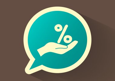 Percentage on hand web icon clipart