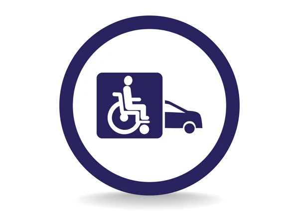 Auto voor handicap pictogram — Stockvector