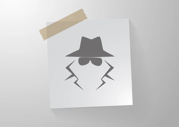 Anonyma spionen agent ikonen — Stock vektor