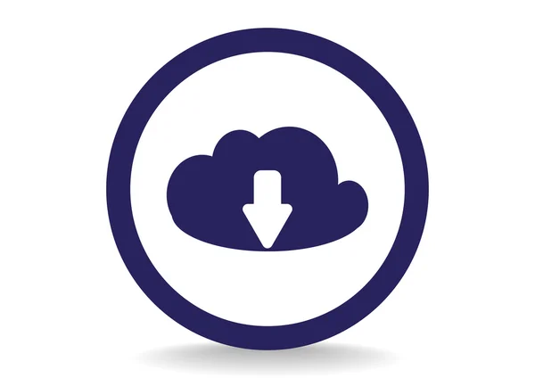 Cloud-Datei lädt Web-Symbol herunter — Stockvektor