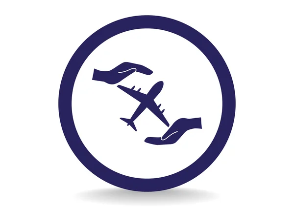 Aircraft in hands icon — Stock Vector