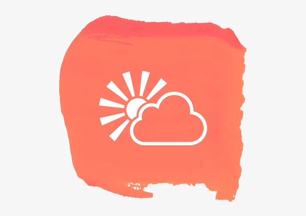 Slunce za ikonu web cloud — Stockový vektor