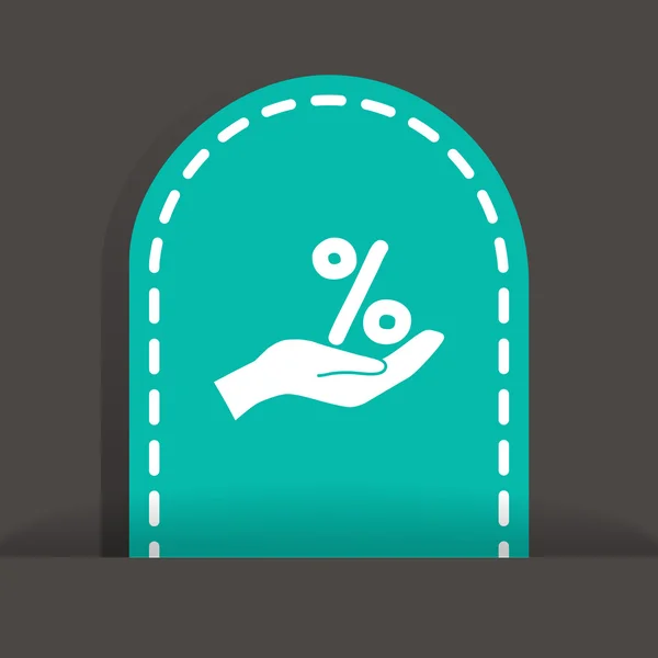 Percentage op web handpictogram — Stockvector