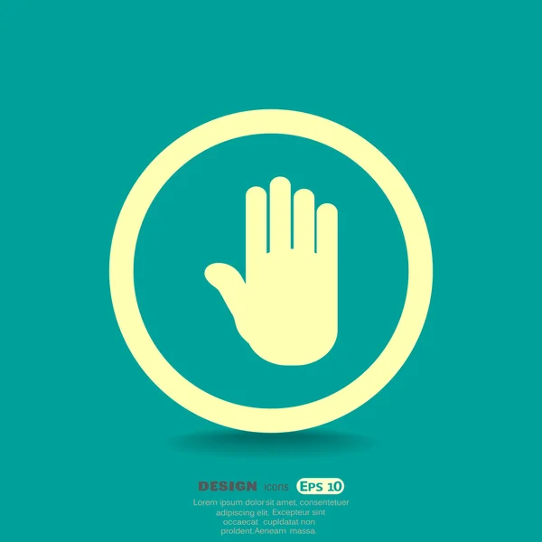 Hand stop web icon — Stock Vector