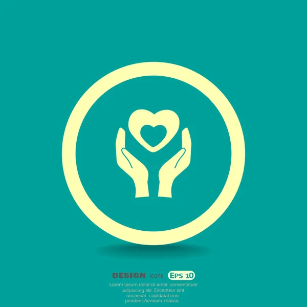 Heart in hands  icon — Stock Vector