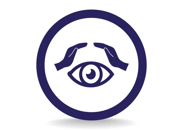 Eye in hands icon — Stock Vector