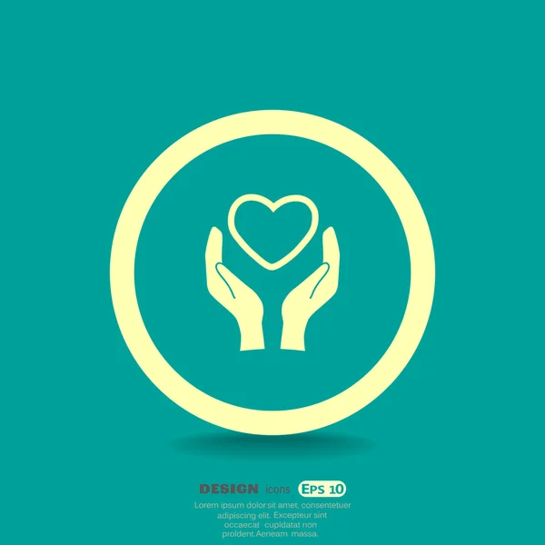 Heart in hands  icon — Stock Vector