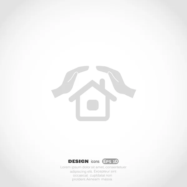 House in hands icon — Stock Vector