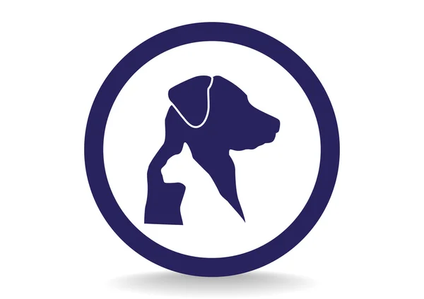 Pes a kočka veterinární ikona — Stockový vektor