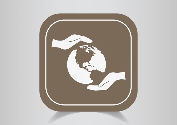 Planet in hands icon — Stock Vector