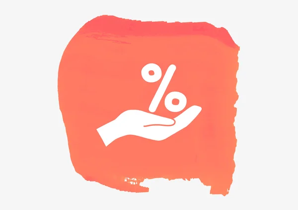 Percentage on hand web icon — Stock Vector