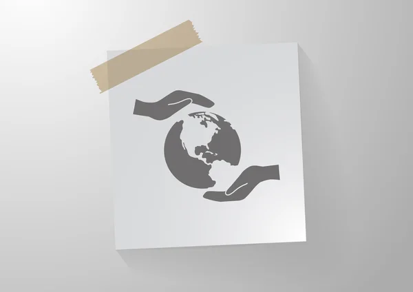 Planet in hands icon — Stock Vector