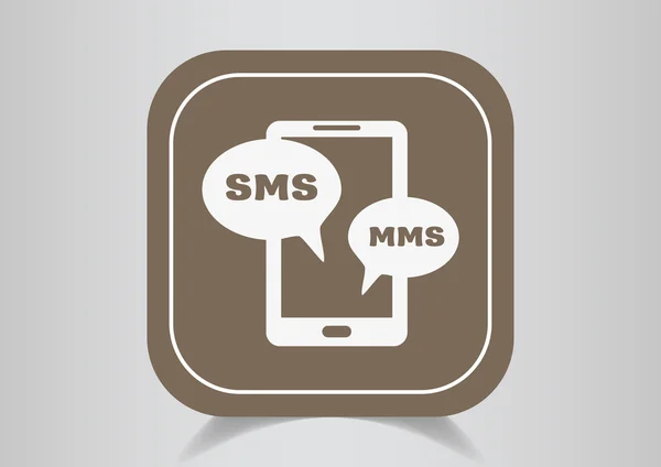 Sms on mobile phone web icon — Stock Vector