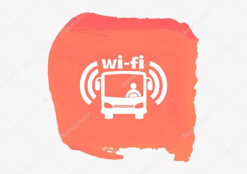 Bus wi-fi on red background