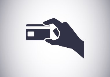 plastik kart el, web simgesi.