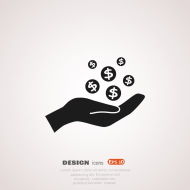 dolar simgesiyle birlikte el