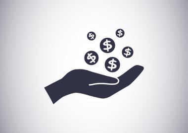 dolar simgesiyle birlikte el