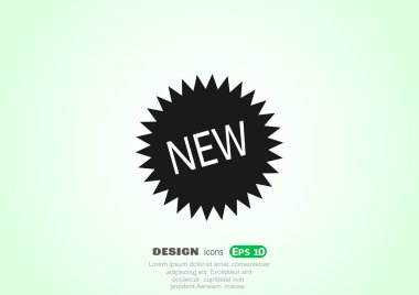 Simge koyu gri arka plan üzerinde yeni