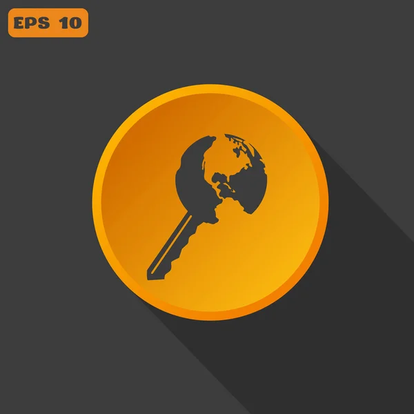 Globe key icon — Stock Vector