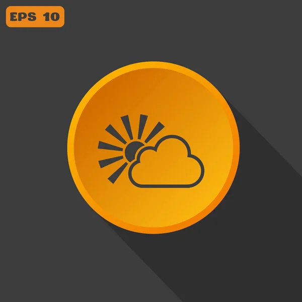 Güneş bulut web simgesi arkasında — Stok Vektör