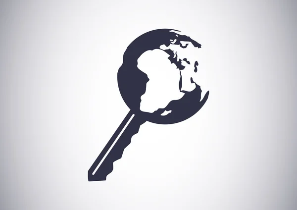 Globe sleutelpictogram — Stockvector
