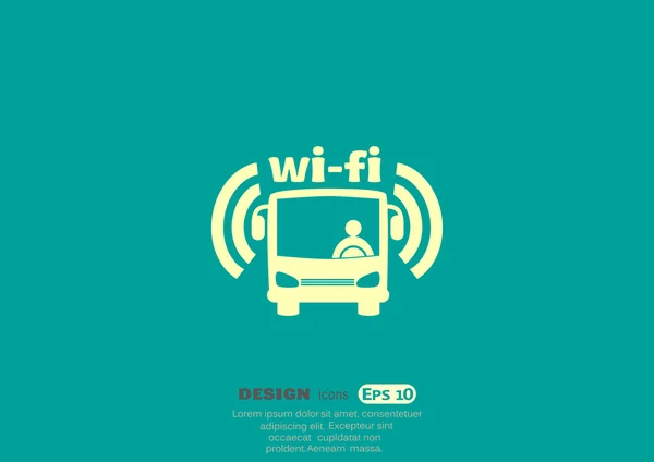 Bus wi-fi su sfondo turchese — Vettoriale Stock