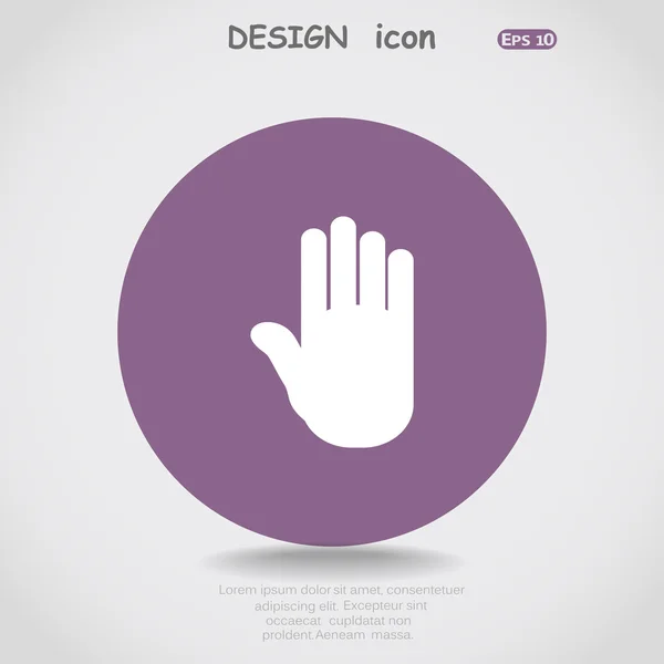 Parada de mano icono web — Vector de stock