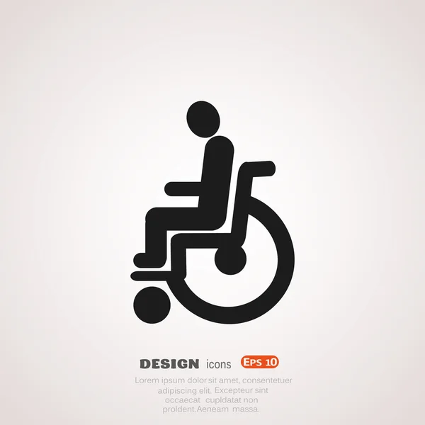 Mensen met een handicap, web pictogram. — Stockvector