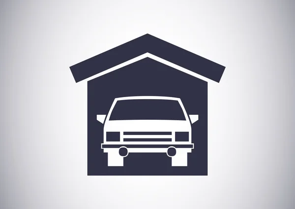 Carro garagem, ícone da web . — Vetor de Stock