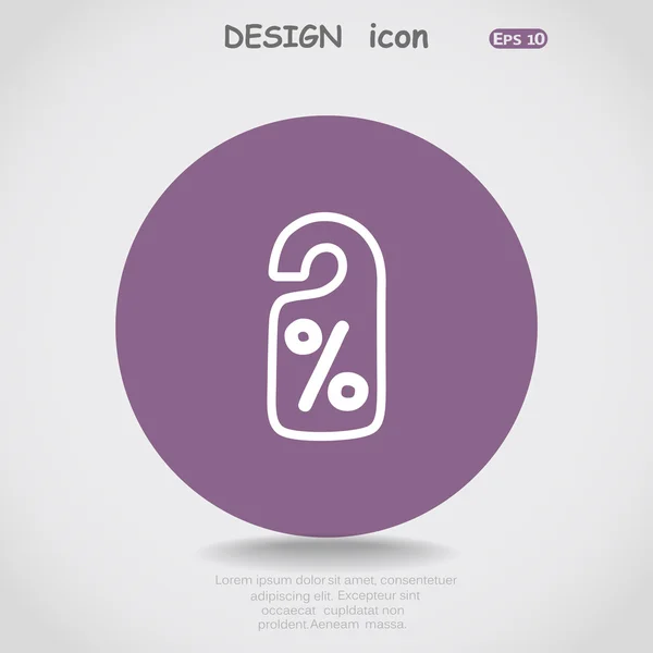 Porcentaje signo de descuento, icono web . — Vector de stock