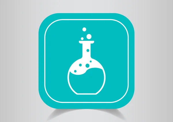 Reacción química en un icono web del frasco — Vector de stock