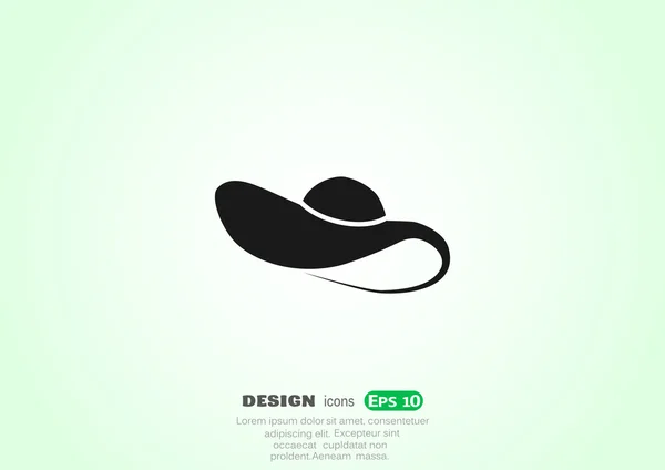 Kadın şapka, web simgesi. vektör tasarımı — Stok Vektör