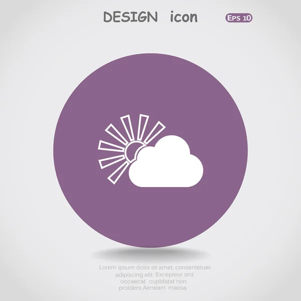 Zon achter de wolk web pictogram — Stockvector