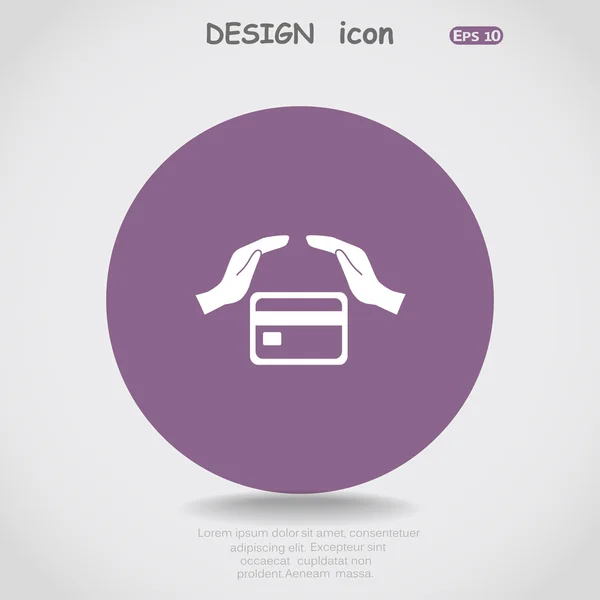 Icon credit card on button — Stock Vector